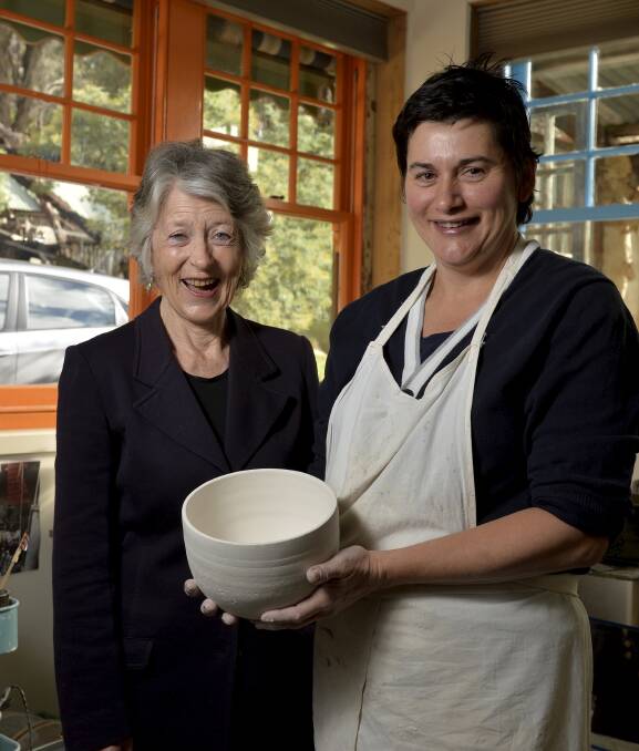 Making masterpieces: Creative producer Jill Rivers and ceramicist Angie Izard prepare for this year's Daylesford Macedon Ranges Open Studios, where artists across the region will open their doors to visitors. Picture: Dylan Burns