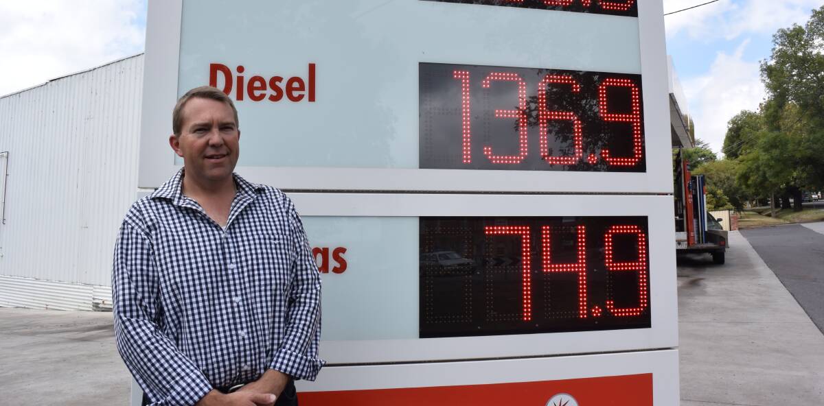Economic damage: Darren Collinson is concerned about the effect high fuel prices have on Daylesford's economic health. Picture: Amber Wilson