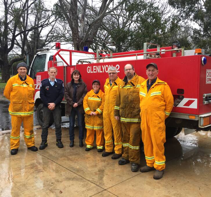 Ready for summer: Volunteer firefighters from the Glenlyon brigade with Macedon MP Mary-Anne Thomas.