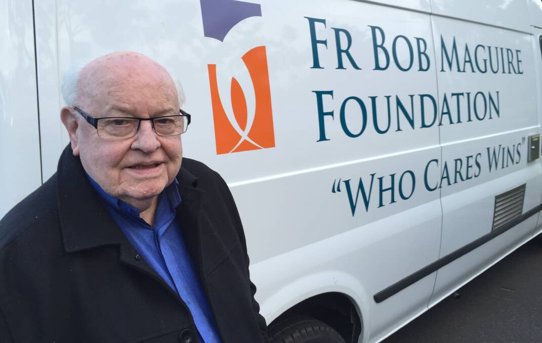 Philanthropy: Father Bob Maguire will speak in Daylesford on Tuesday. 