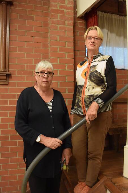 Wit's end: Lynne Mohr and Susie Spence are demanding council investment in Trentham now. Picture: Amber Wilson