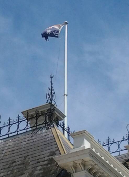 IN TATTERS: War veterans are upset by the tattered state of the Australian flag.