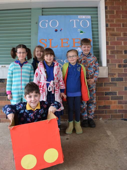 BOOK LOVERS: Daylesford Primary School students (back from left) Layla Telford, Amelia Seidler, Sophia Bueskens Wong, Wren Wolfshorter, Tom Britten and (front) Noah Britten dress up for book week. Picture: Olivia Shying
