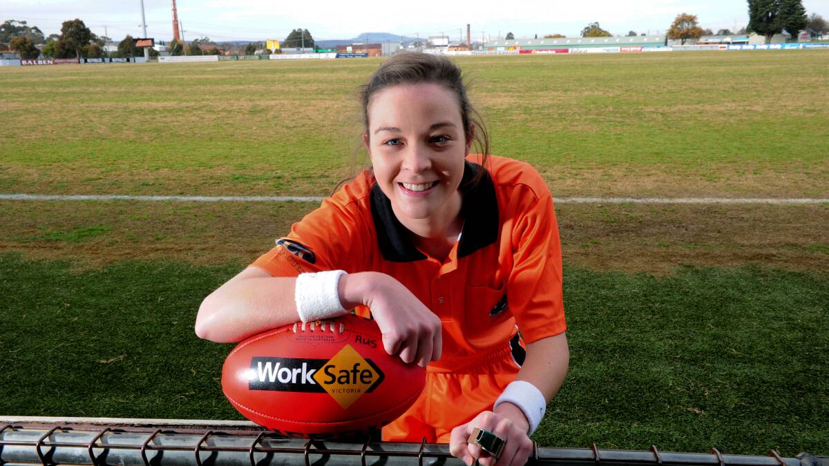INSPIRE: Ballarat central umpire Kellie McLeod is the city's first female field umpire to reach the VFL squad. Now there is a whole band in BFUA ranks wanting to follow her. 