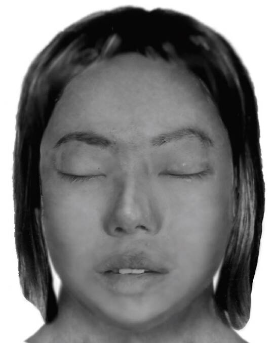 STABBED: The computer-generated image of the unidentified murder victim released by police. 
