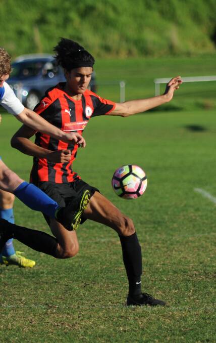 IN ACTION: Daylesford's goal scorer Aidan Mayger during the weekend match against league leaders Buninyong.