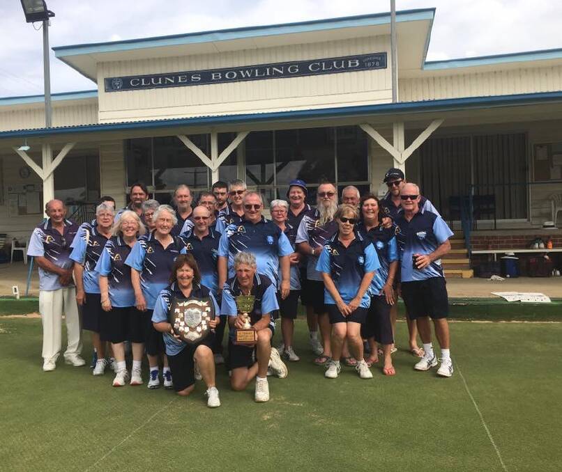 VICTORIOUS: Members of the winning Clunes Bowling Club, who took out the Tennant Cup and Thiege Shield against Smeaton.