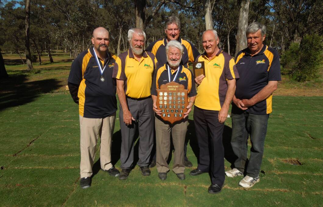 THE TEAM: Clunes Golf Club members Dean Marshall, Lawrie Lees, Kevin Steart, Rob Dixon, Ray Skinner and Graeme Rowland. Lee Marshall not in photo.