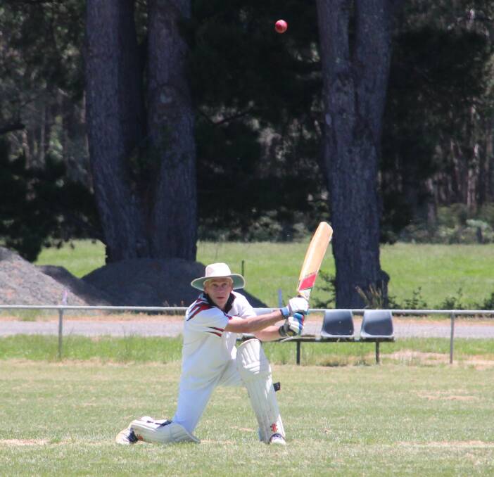 TOP SHOT: Mark Reid, Saints B grade skipper and opening batsman, in action against Muckleford on Saturday. He went on to score 31.