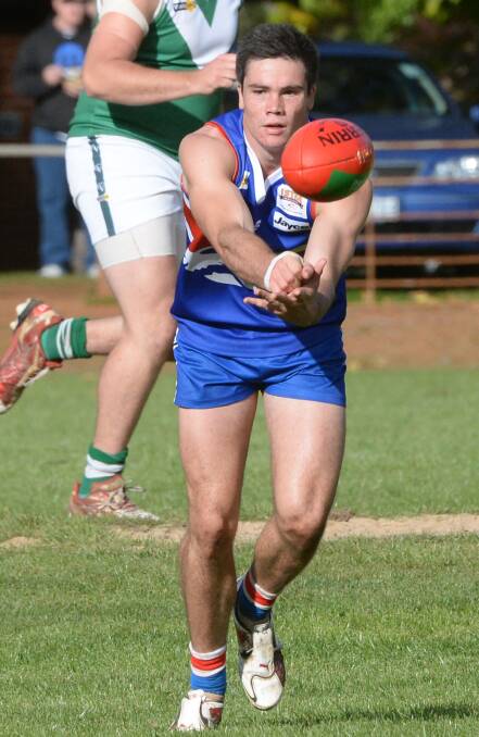 BACK IN THE KENNEL: Will Austin in action for Daylesford during the 2014 CHFL season. The club welcomed Austin back into the side.