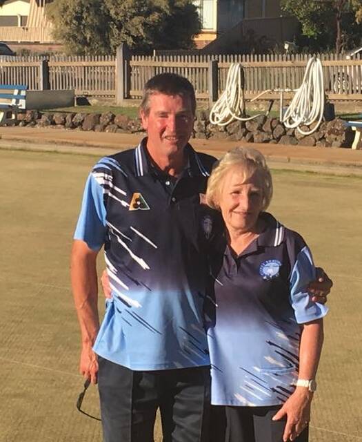 CLUB CHAMPIONS 2: Clunes Bowling Club champion Mark Vorbach and ladies  champion Eileen Spong after the recent matches.
