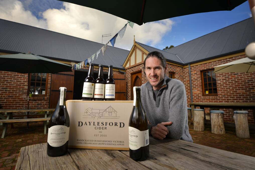 Time to harvest: Daylesford Cider Company owner John Mackie will be on hand at the Happy as a Pig in Cider long lunch next Friday, showcasing drops generated from his own orchard.  Picture: Dylan Burns.  
