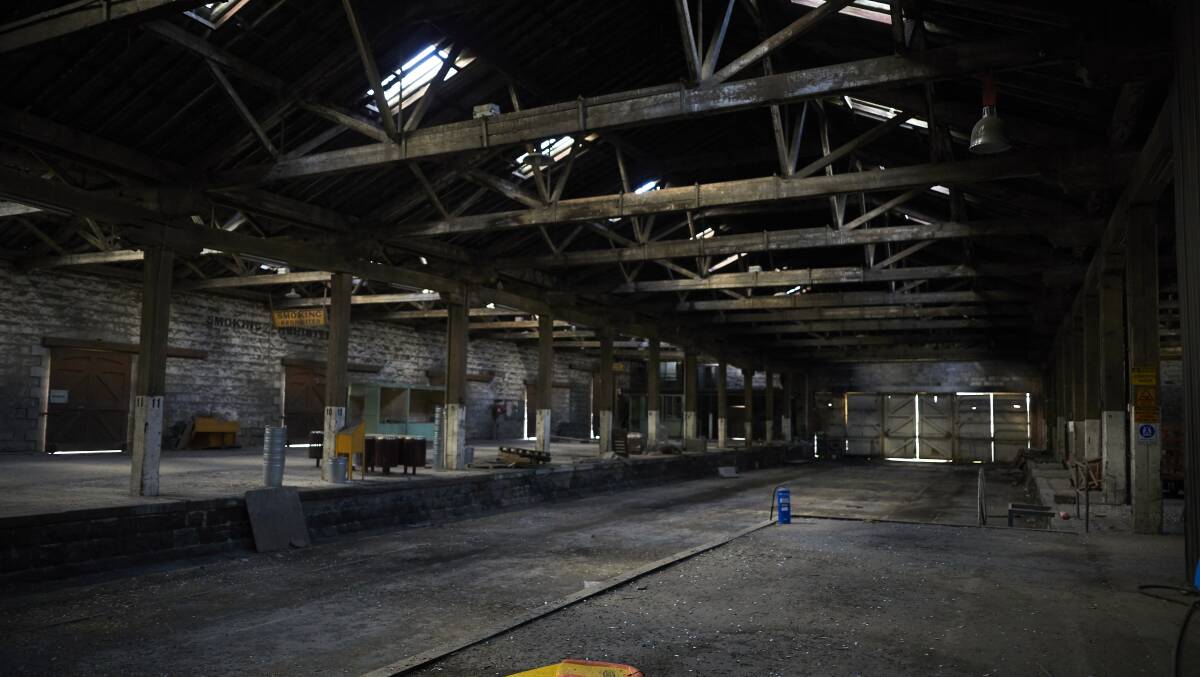 Current state: The goods shed in its current form.  It is soon set to be transformed into a convention centre and retail space.  Picture: Luka Kauzlaric. 