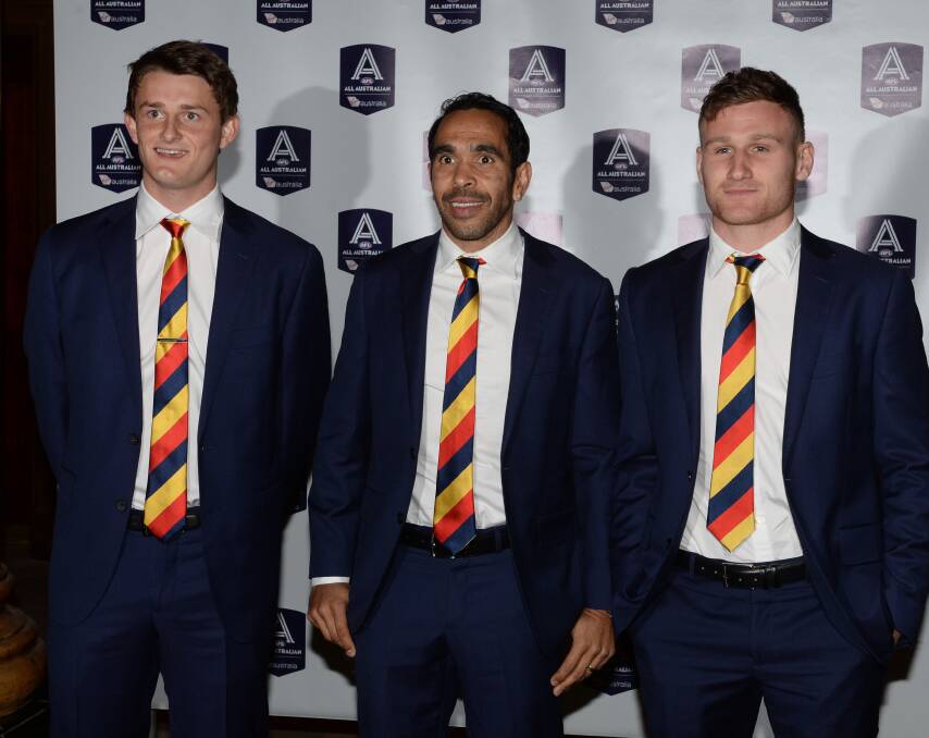 AMONG THE BEST: Matt Crouch, Eddie Betts and Rory Laird were the three Adelaide players to be named in the All-Australian team.