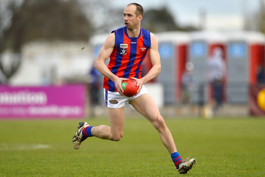 BIG GAME: Daniel Rees was influential for Hepburn rebounding off a wing and half back. He has now played in three premierships with the Burras.