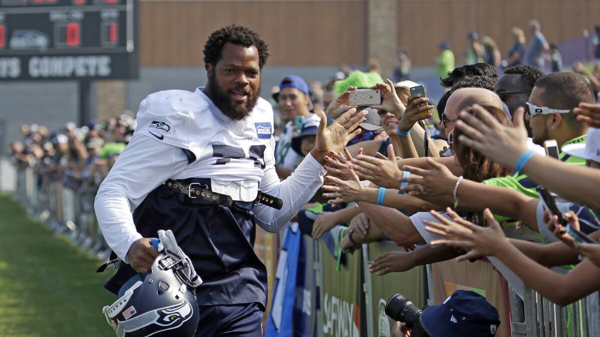 EDGE: Seattle Seahawks regard their fans - among the loudest in the world - as an extra player in big matches, or for pre-season training (as above) earlier this month. Picture: AP