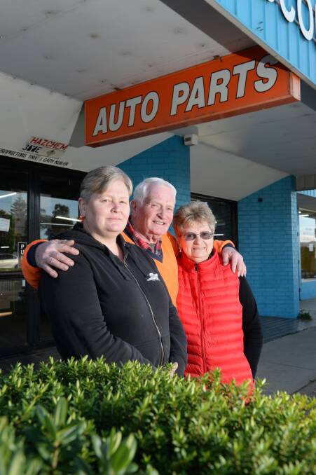 CLOSING: Tammy, Theo and Cathy Kuiler will lock the doors of Sebastopol Discount Auto Parts for the last time on Friday after 42 years of trade. Picture: Kate Healy