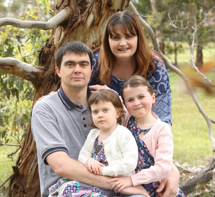 AVERAGE: Smythes Creek family Nigel Parker, Lauren Neil and daughters Sophie and Jasmine represent the typical face of Ballarat, according to the latest census figures. 