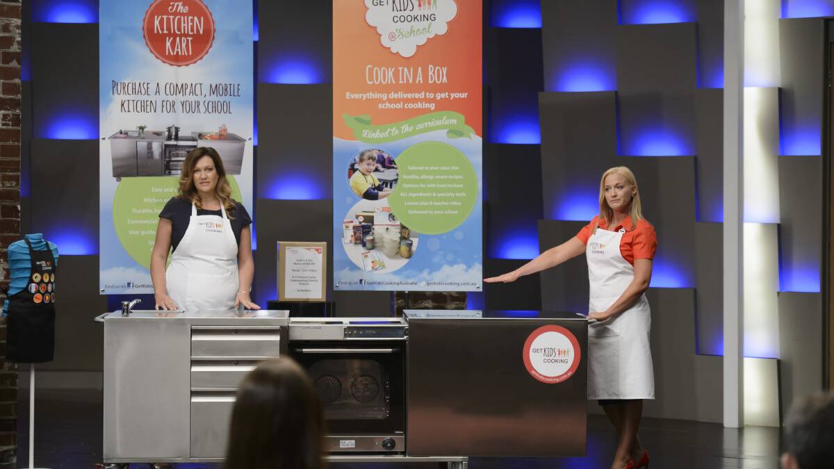 Get Kids Cooking owners Joanne Bowskill and Holly Boal were successful on television show Shark Tank. Pictures: Network Ten. 