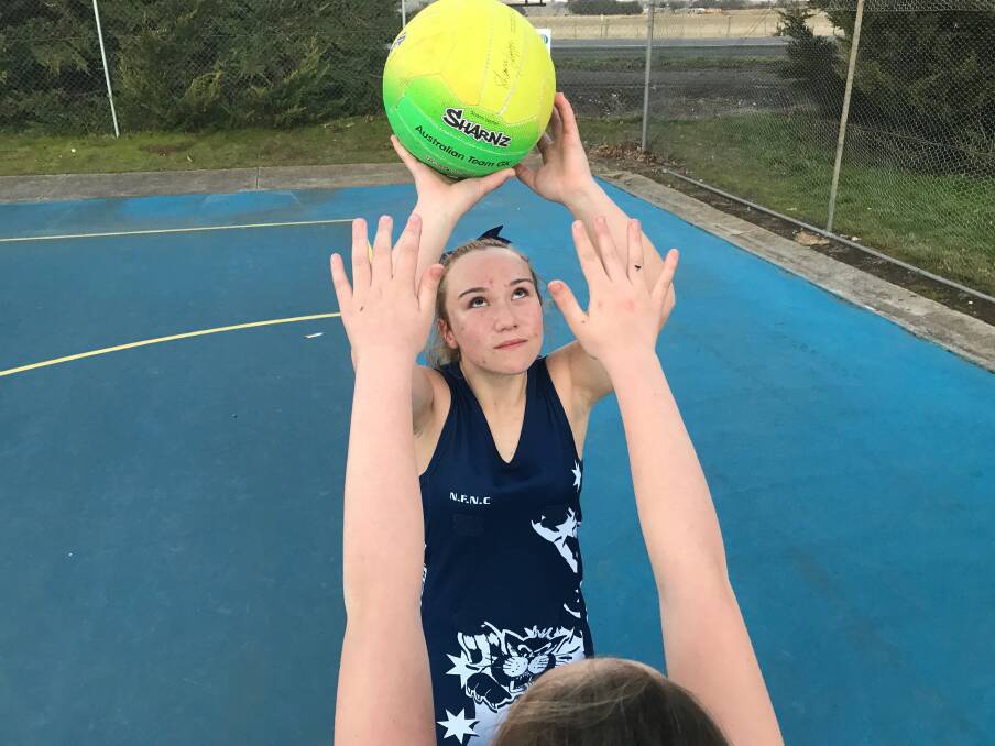 GOAL: Newlyn junior netballer Mackenzie Mahar said increased court space would improve match day warm ups and training. Picture: Rochelle Kirkham. 