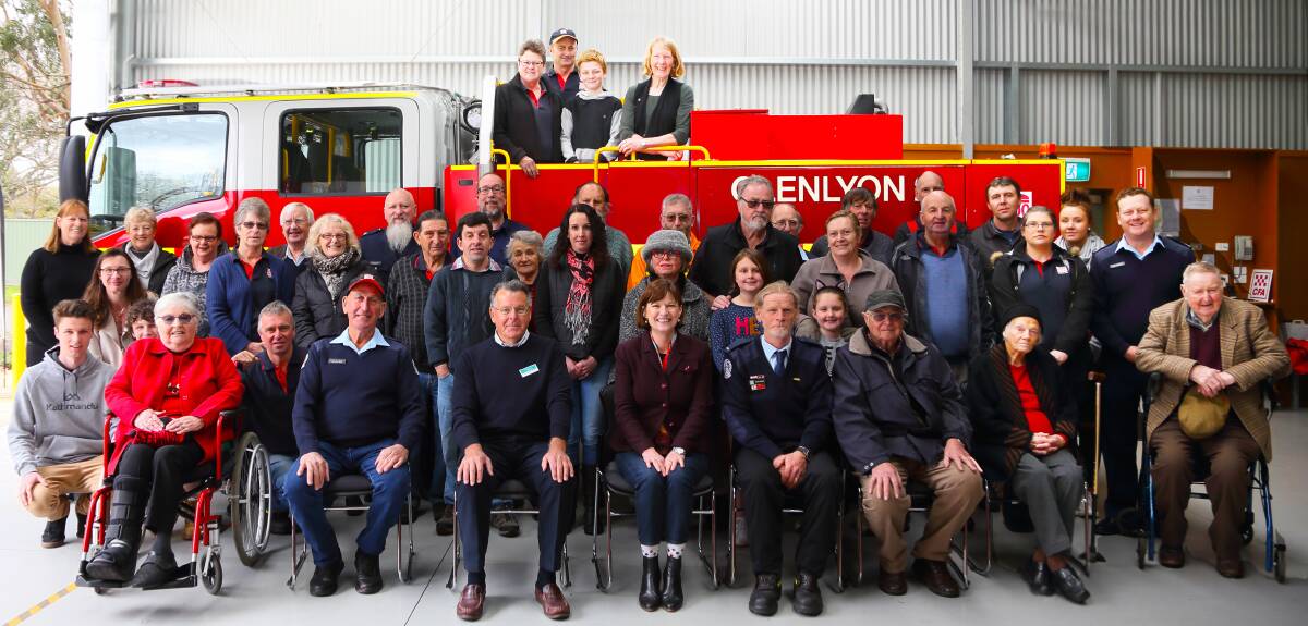 Glenlyon Fire Brigade and Macedon MP Mary-Anne Thomas pose in front of the new tanker. Picture: Supplied 