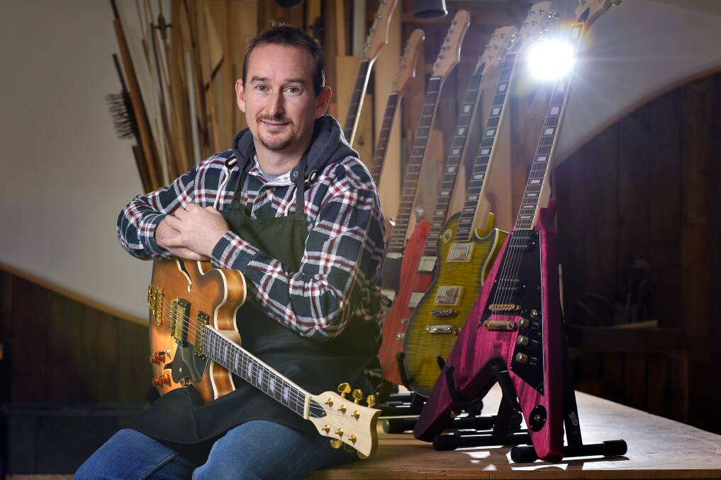 ROCK ON: Local Nick Carpenter has been making guitars for over 25 years. Picture: Dylan Burns. 
