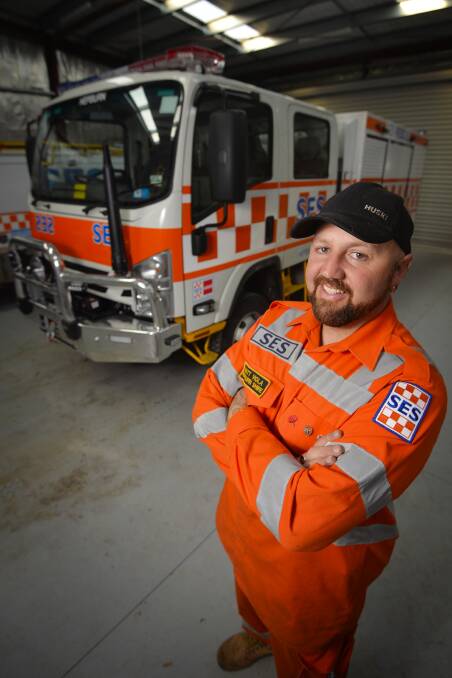 GIVING: Matt 'Flash' Viola loves giving his time to the SES Hepburn Shire Unit and his 14-year-old twin daughters support his every step. Picture: Dylan Burns. 