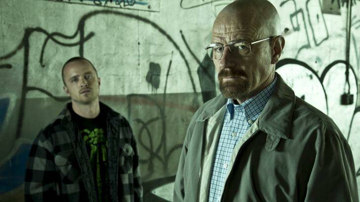 Aaron Paul and Bryan Cranston in <i>Breaking Bad</i>. Photo: Supplied