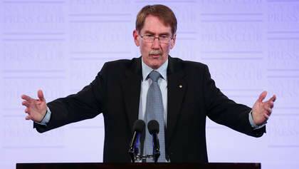 Professor Ian Young, Group of Eight Chair, addresses the National Press Club of Australia in Canberra on Wednesday 30 July 2014. Photo: Alex Ellinghausen