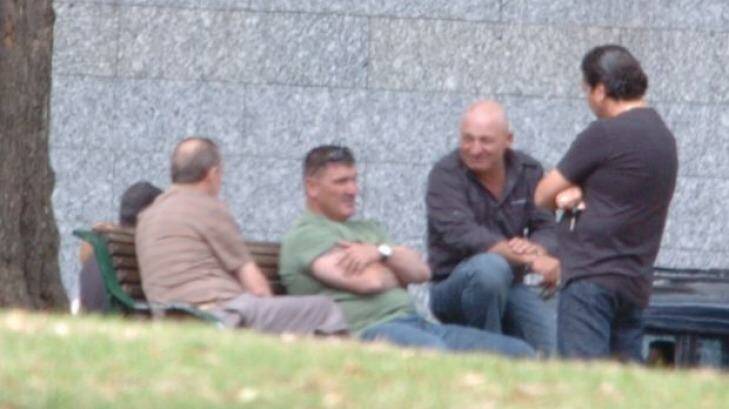 Park meeting with Madafferi and Pasquale 'Pat' Barbaro (in green t'shirt).