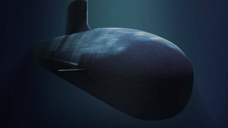 An artist's rendition of a French Shortfin Barracuda submarine, designed by the DCNS group. 