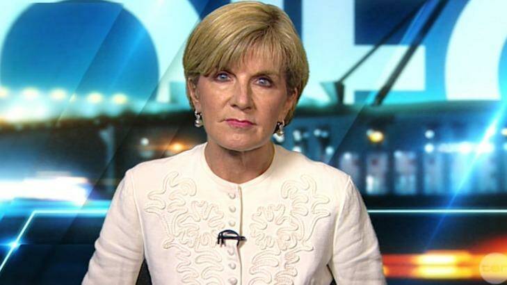 Julie Bishop had nothing to say on the attack from Tony Abbott.  Photo: Screengrab: Ten Network