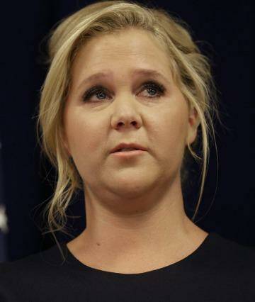 Amy Schumer held back tears as as she voiced support for tighter gun control regulations. Photo: Seth Wenig