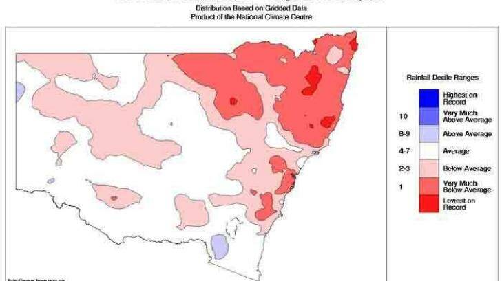 Past 12 months have particularly dry across north-eastern NSW. Photo: BoM