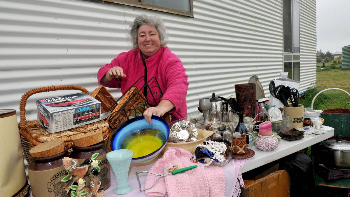 Newlyn resident Carmel Thannhauser prepares for the upcoming Garage Sale Trail.
Picture: JULIE HOUGH