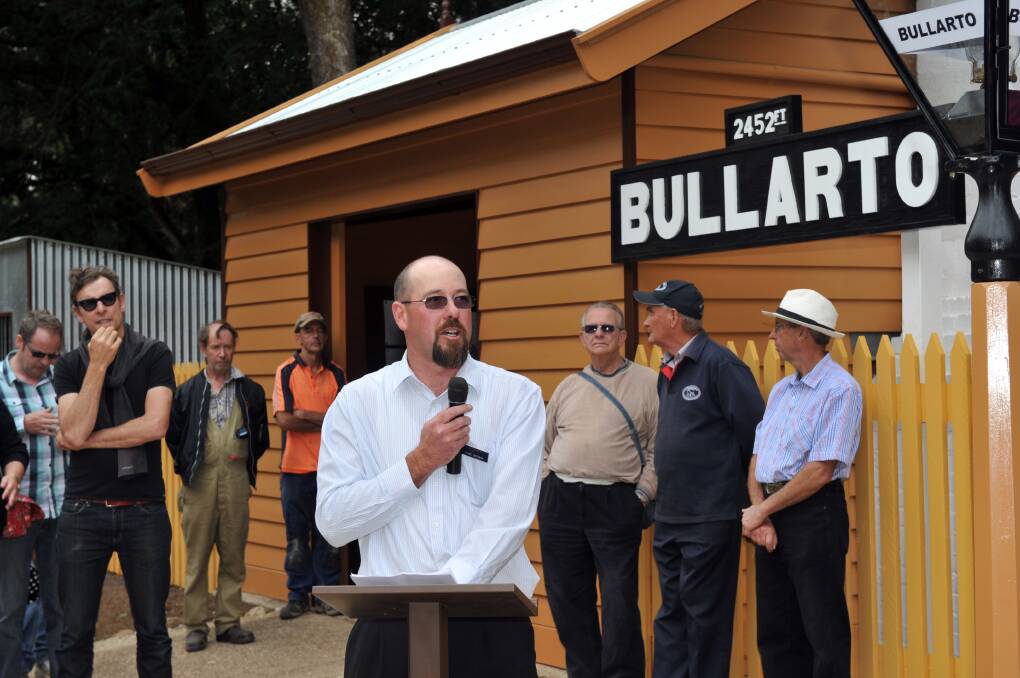 President of the DSCR Stuart Smithwick speaks at the Bullarto station. Picture: JULIE HOUGH

