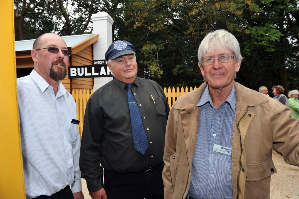 President of the DSCR Stuart Smithwick, Cr Bill  Mc Clenaghan and Hepburn Shire mayor Cr Don Henderson. Picture: JULIE HOUGH
