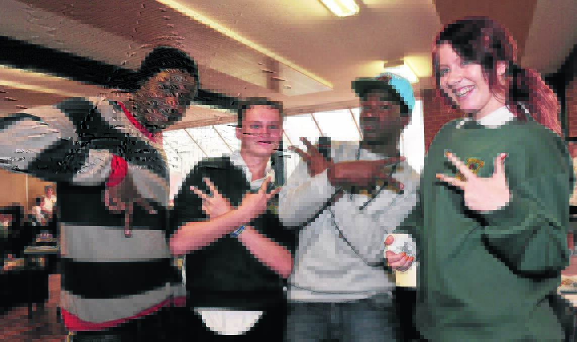 Flybz sing hip-hop for Daylesford Secondary College students