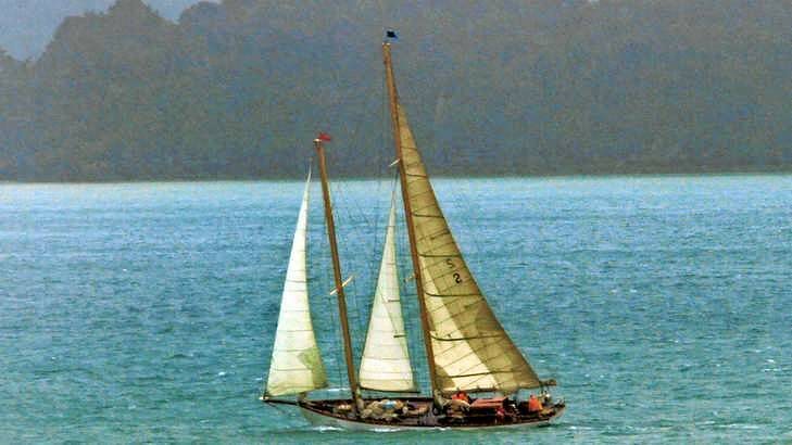 Missing: This picture taken in January 2012 shows the 21-metre vintage wooden yacht, Nina, built in 1928, sailing in Northland, New Zealand. Photo: Stephen Western