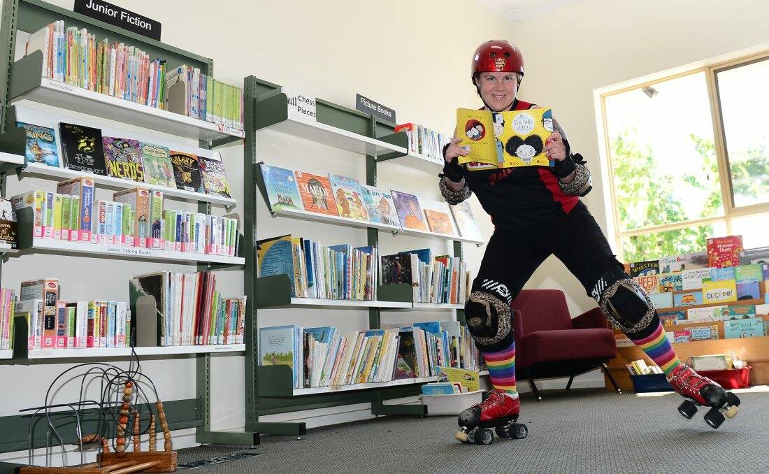 SKATING LIBRARIAN: Alison Hadfield, AKA 'Library Fine', is to give children's book readings. 