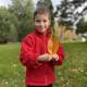 Enchanted with autumn leaves: Buninyong Primary School pupil Seth Edwards