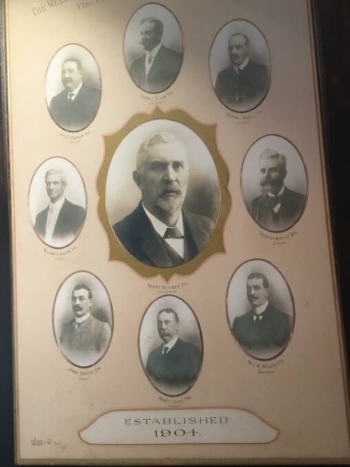 Officeholders of the Melbourne Cooperative Brewery Company, among them publican Henry Young, from Young & Jackson's Hotel.