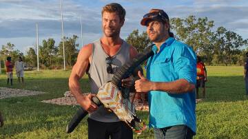 Hemsworth was given a painted buffalo skull. 