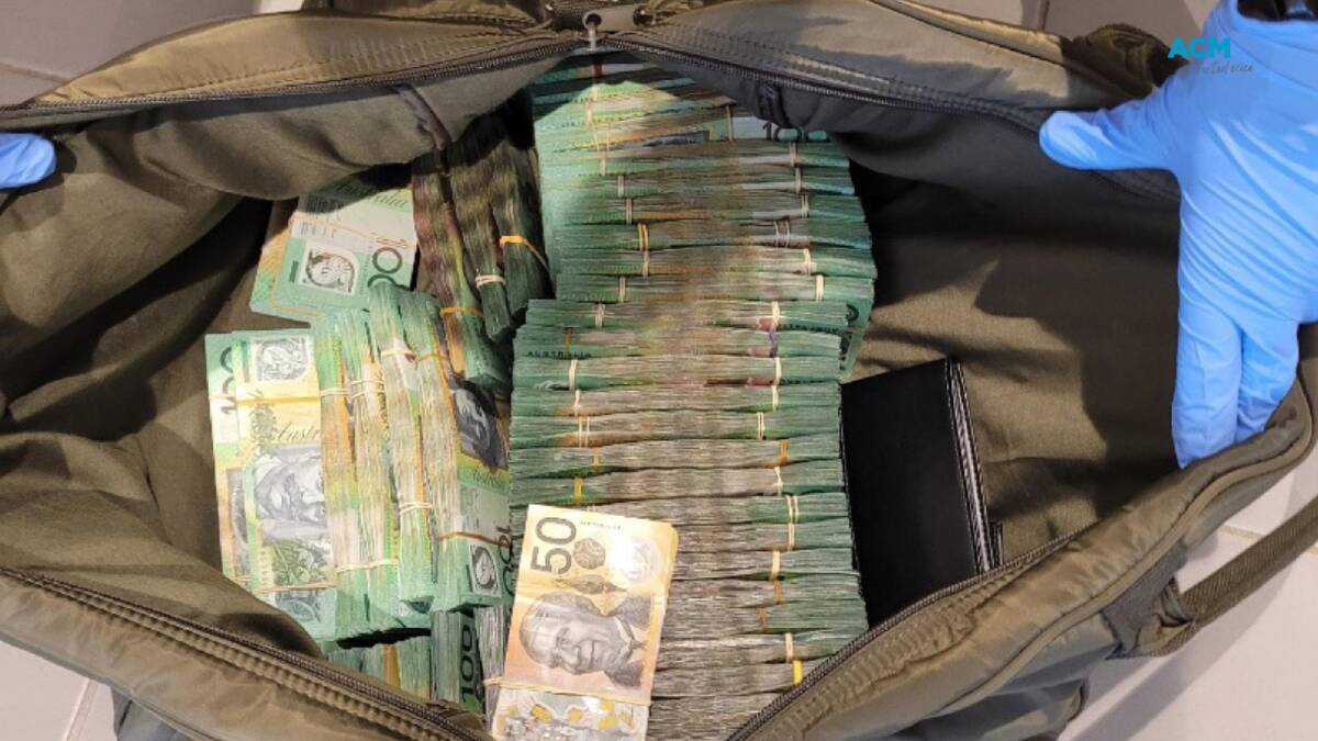 Cash found during the raids. Picture via NSW Police