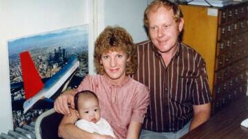 Bianca Welsh (left) meeting her adoptive parents John and Susie Chellis for the first time. Picture supplied