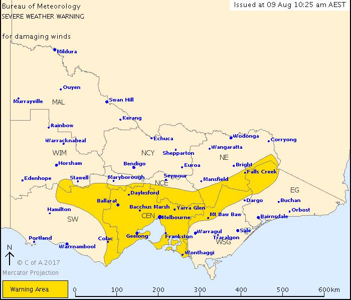 Another severe weather warning issued for Daylesford