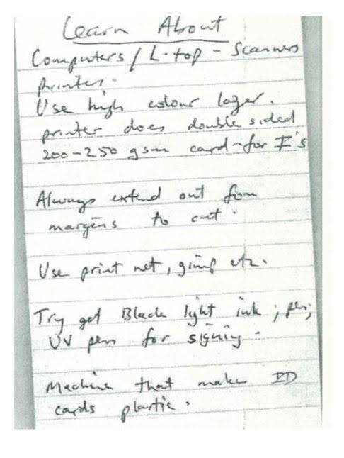 Police also released hand-written letters found in the raid on his campsite. Picture: Victoria Police