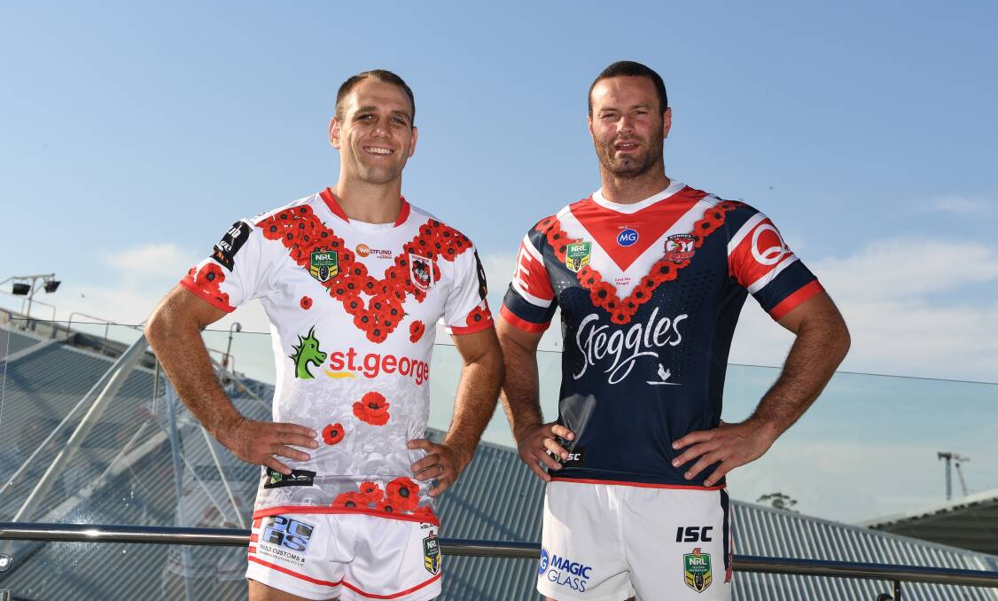 Big clash: Jason Nightingale and Boyd Cordner pose for a photo. Picture: AAP