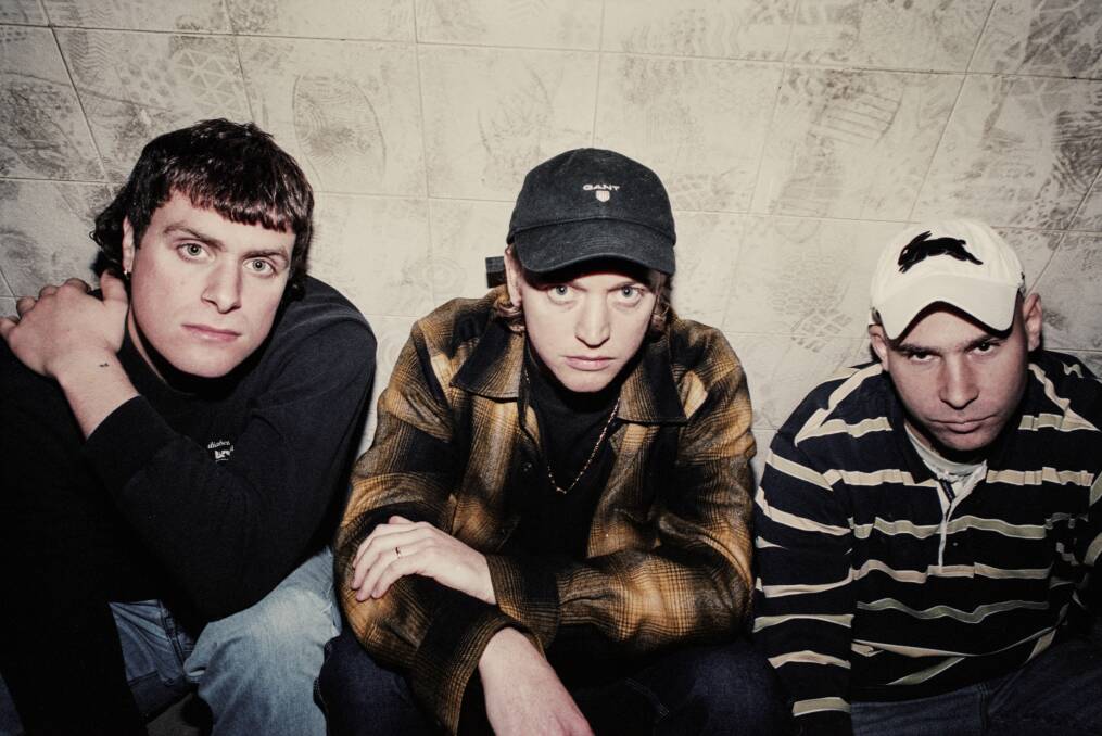 BRIGHT SPARKS: DMA'S are, from left, Johnny Took, Tommy O'Dell and Matt Mason. Picture: McLean Stephenson