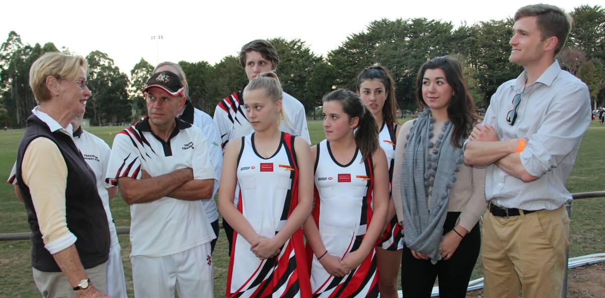 Feeling snubbed: Trentham community members and Coliban ward councillor Sebastian Klein with the local netball team.